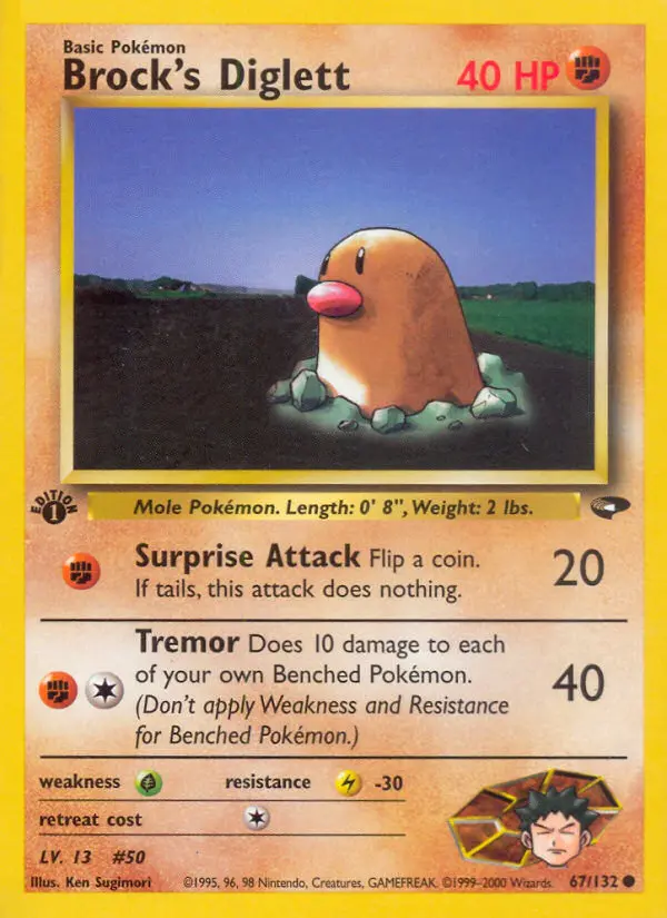 Brock's Diglett, Pokémon card