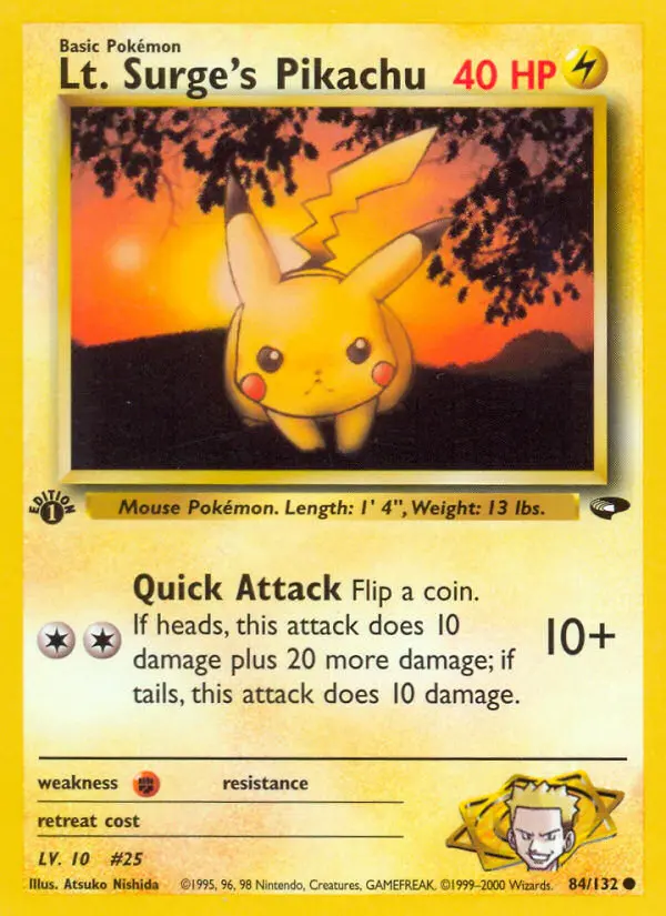 Lt. Surge's Pikachu, Pokémon card