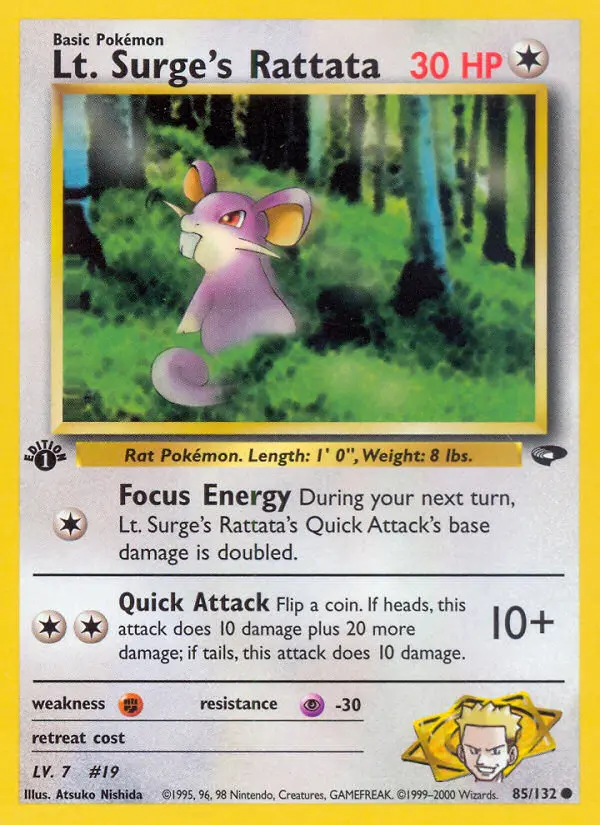 Lt. Surge's Rattata, Pokémon card
