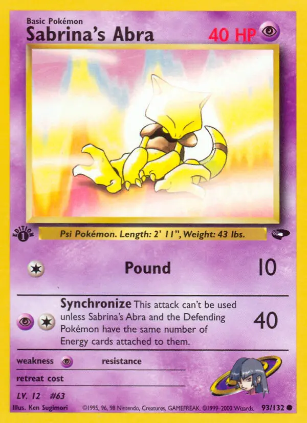 Sabrina's Abra, Pokémon card