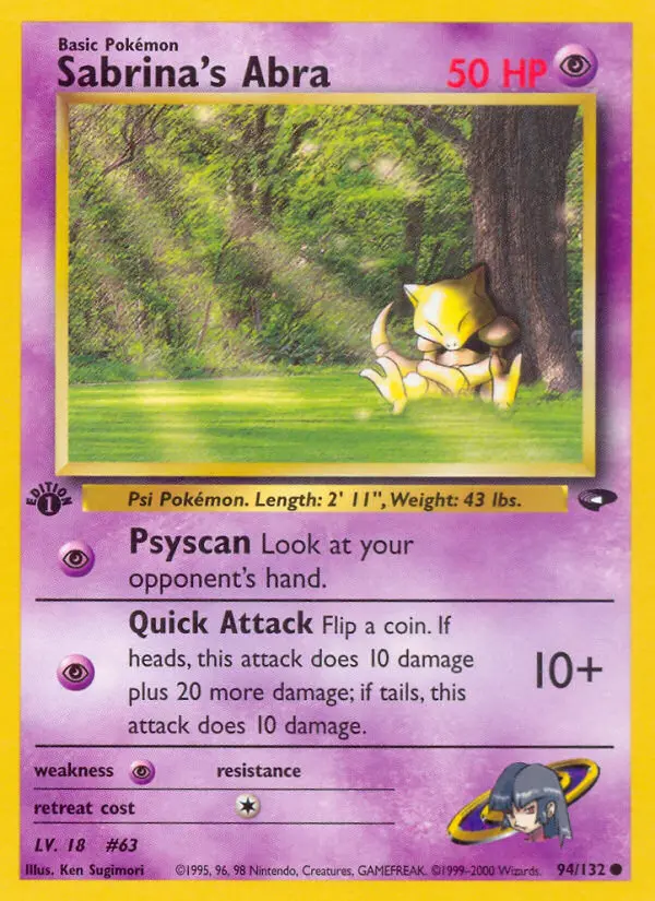 Sabrina's Abra, Pokémon card