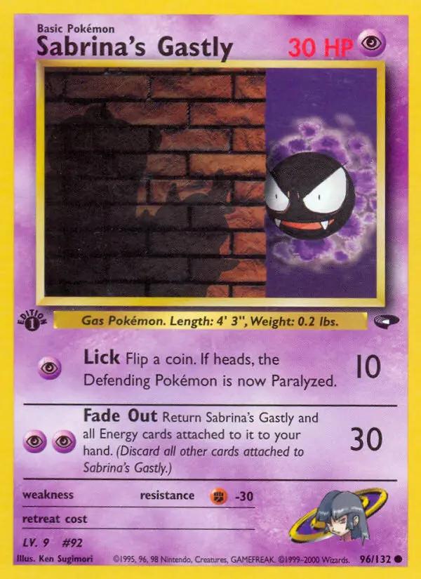 Sabrina's Gastly, Pokémon card