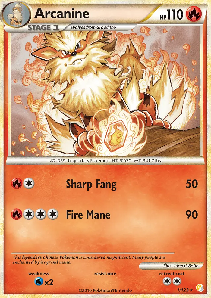 Arcanine, Pokémon card