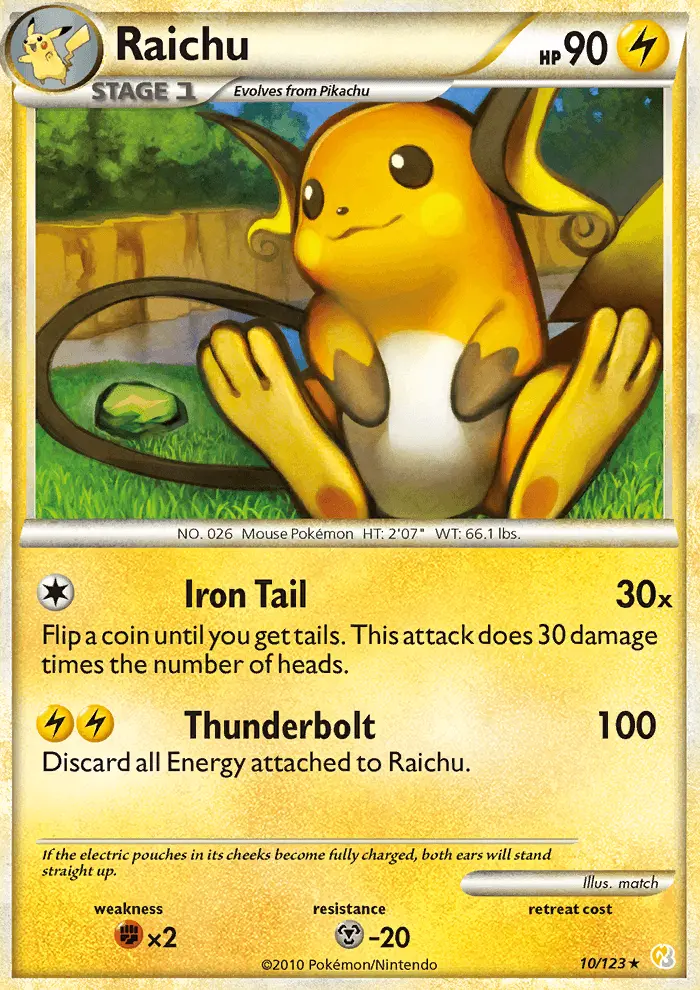 Raichu, Pokémon card