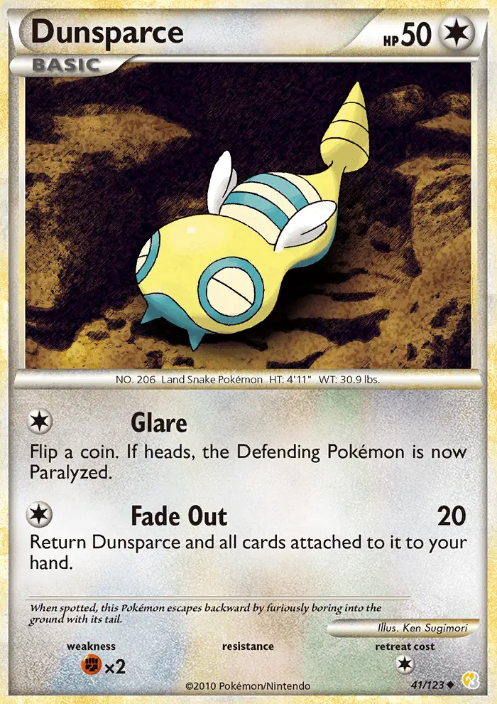 Dunsparce, Pokémon card
