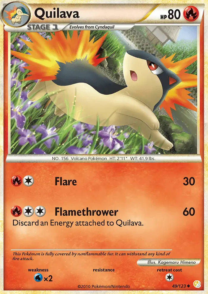 Quilava, Pokémon card