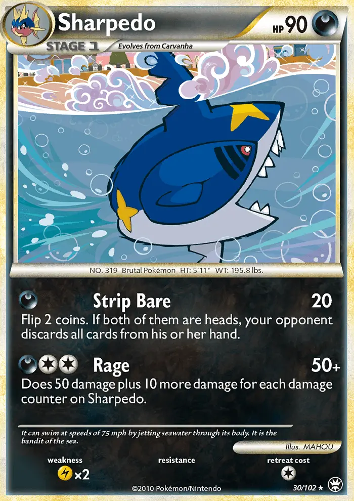 Sharpedo, Pokémon card