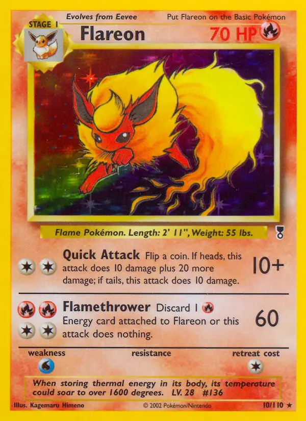 Flareon, Pokémon card