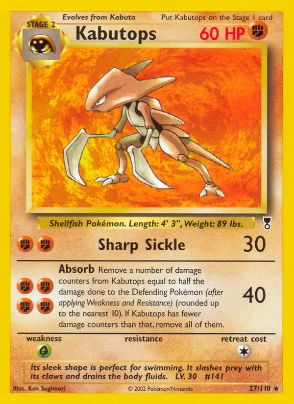 Kabutops, Pokémon card