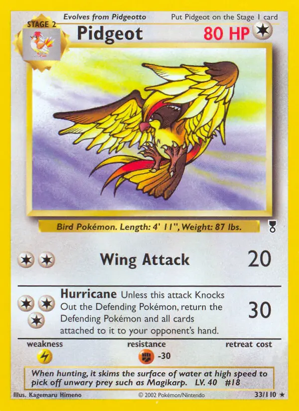 Pidgeot, Pokémon card