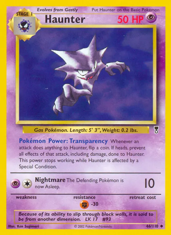 Haunter, Pokémon card