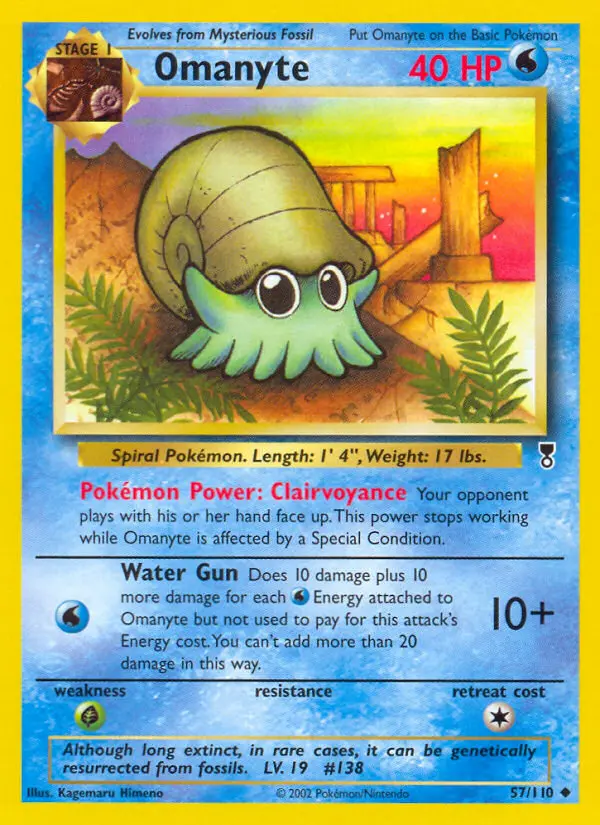 Omanyte, Pokémon card