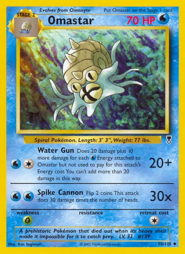 Omastar, Pokémon card