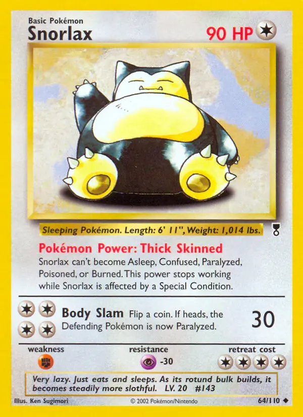 Snorlax, Pokémon card