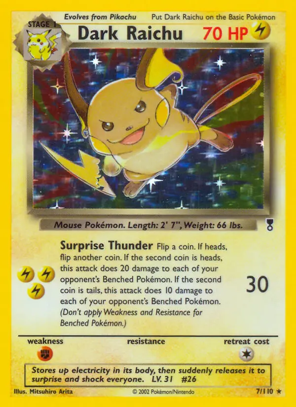 Dark Raichu, Pokémon card