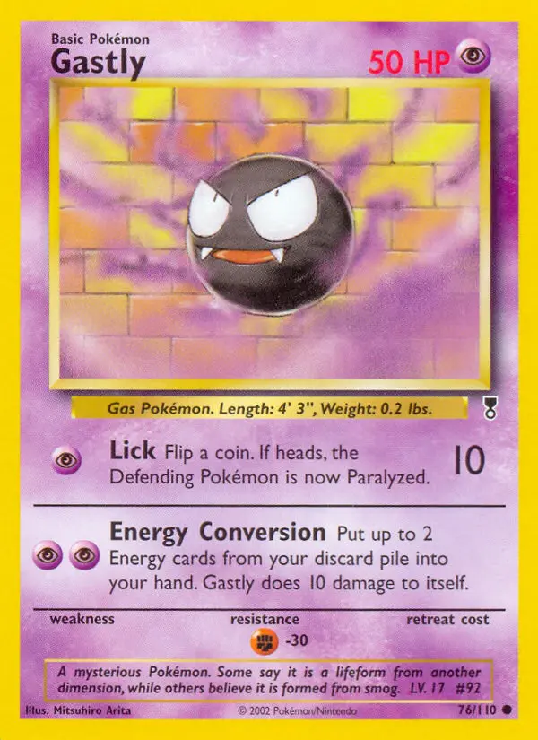 Gastly, Pokémon card