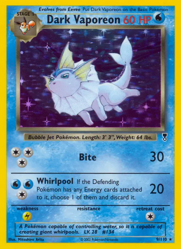 Dark Vaporeon, Pokémon card