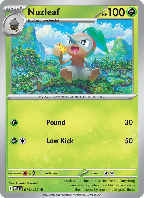 Nuzleaf, Pokémon card
