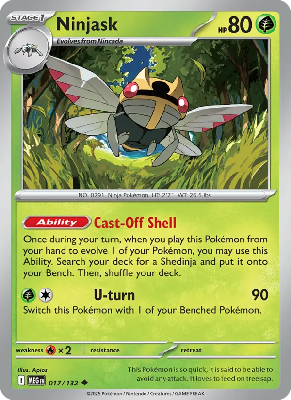 Ninjask, Pokémon card