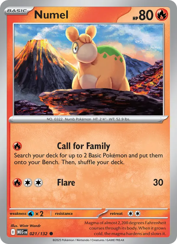 Numel, Pokémon card