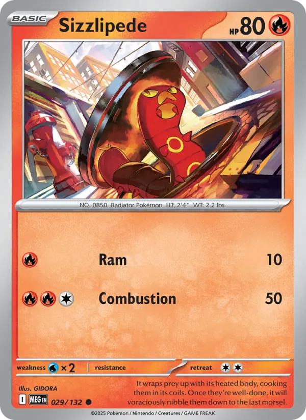 Sizzlipede, Pokémon card