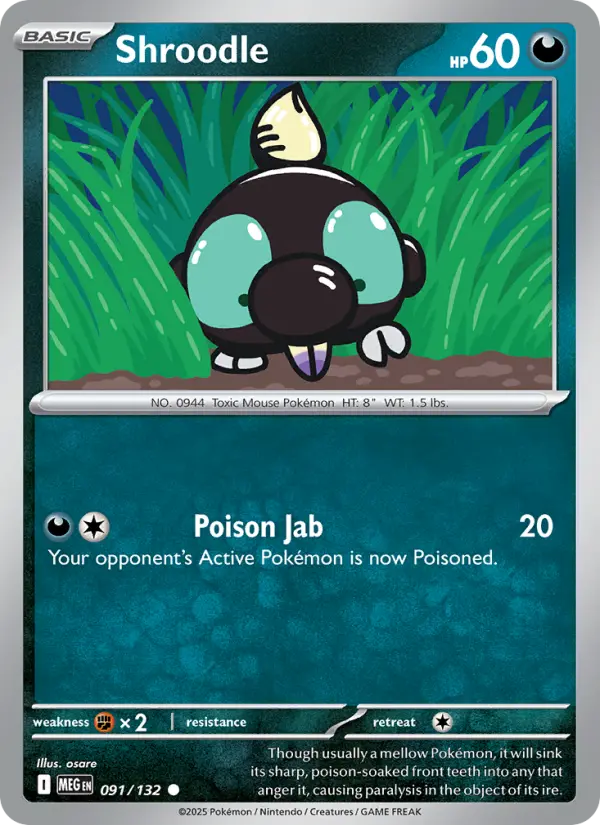 Shroodle, Pokémon card