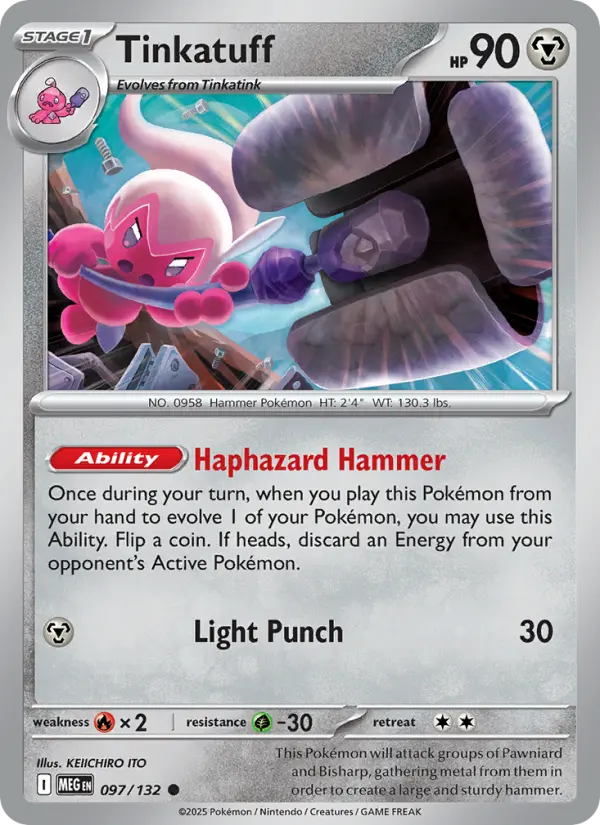 Tinkatuff, Pokémon card