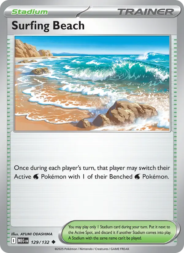 Surfing Beach, Pokémon card