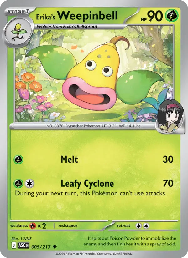 Erika's Weepinbell, Pokémon card