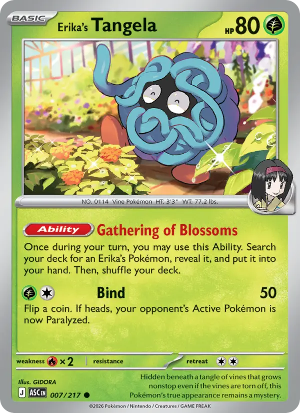 Erika's Tangela, Pokémon card