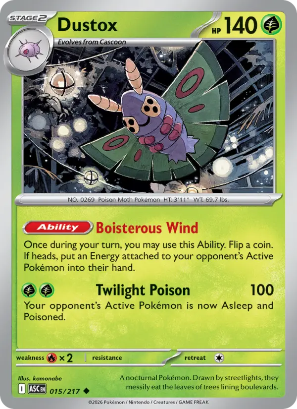Dustox, Pokémon card