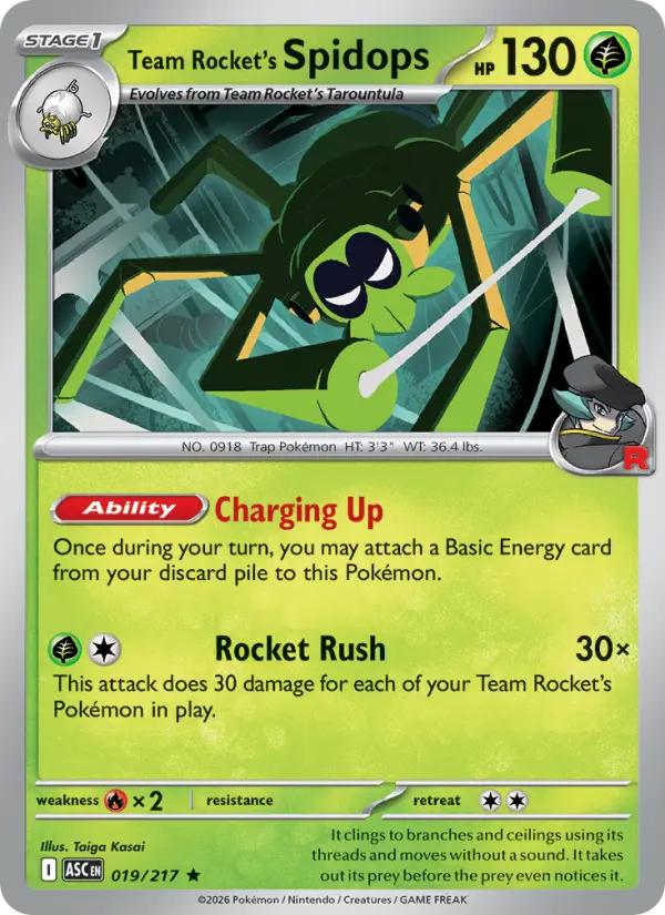 Team Rocket's Spidops, Pokémon card