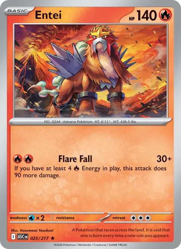 Entei, Pokémon card