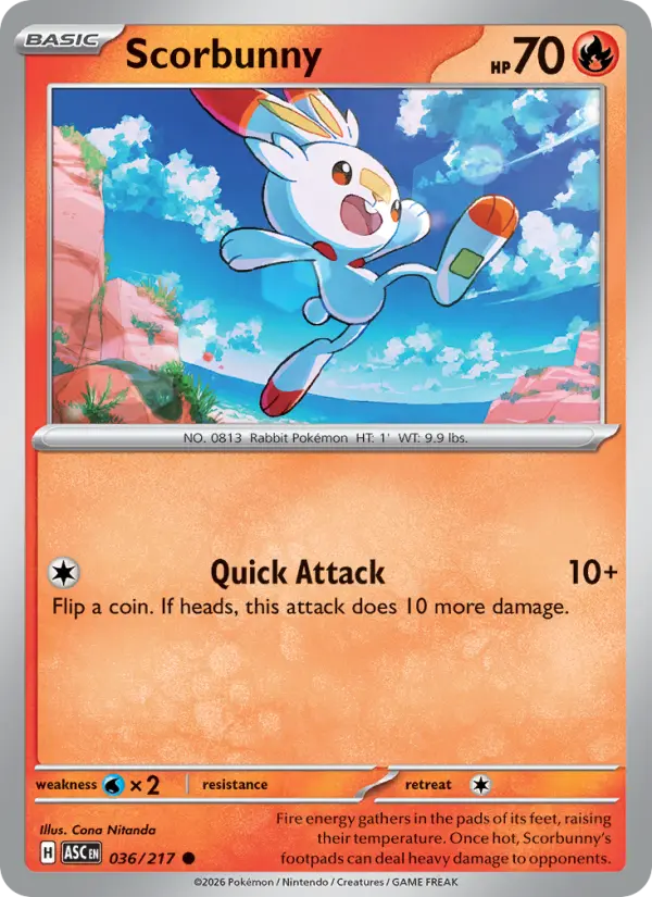 Scorbunny, Pokémon card