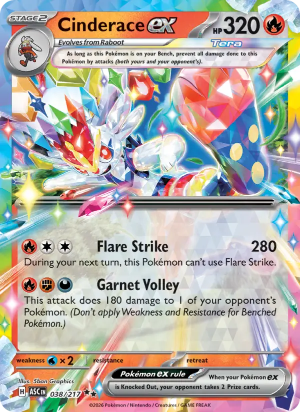 Cinderace ex, Pokémon card