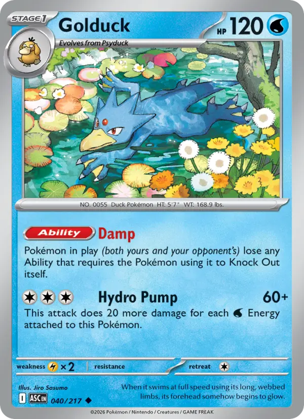 Golduck, Pokémon card