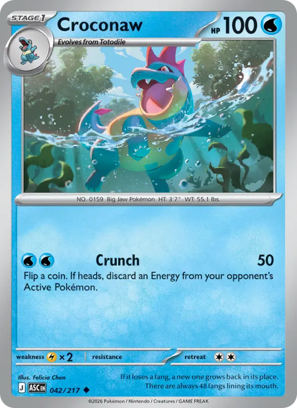 Croconaw, Pokémon card
