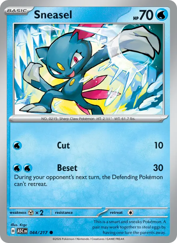 Sneasel, Pokémon card
