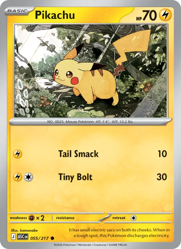 Pikachu, Pokémon card