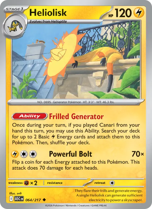 Heliolisk, Pokémon card
