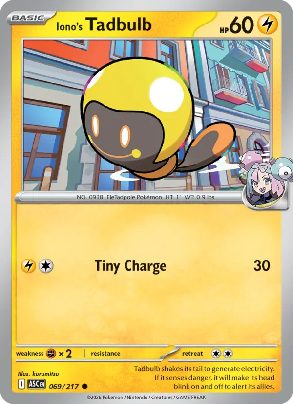 Iono's Tadbulb, Pokémon card