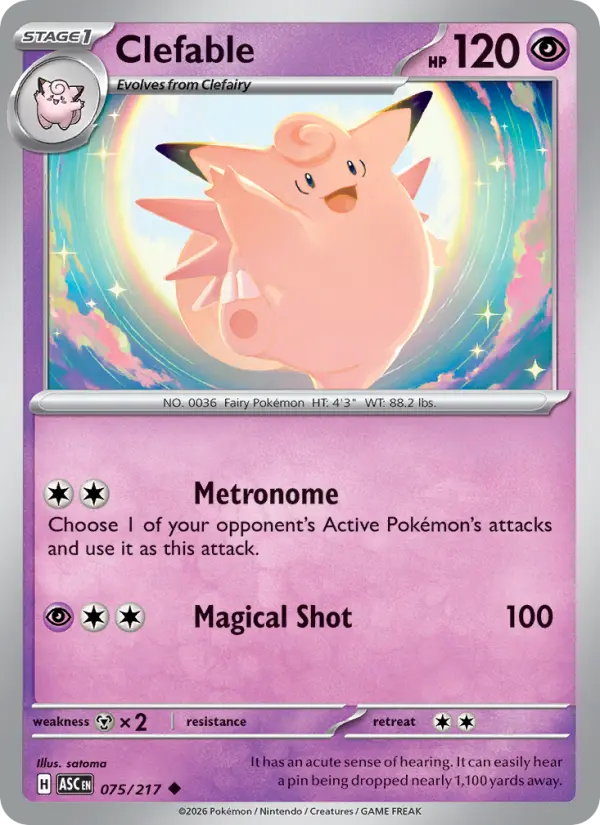 Clefable, Pokémon card