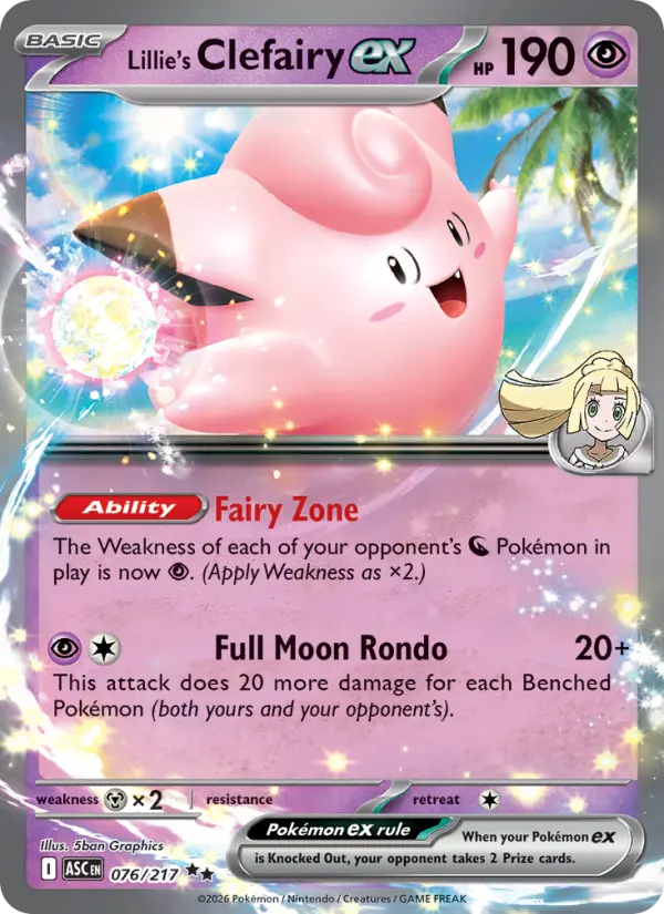 Lillie's Clefairy ex, Pokémon card