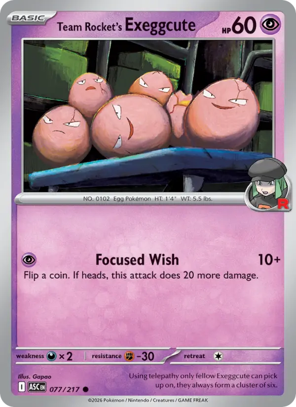 Team Rocket's Exeggcute, Pokémon card