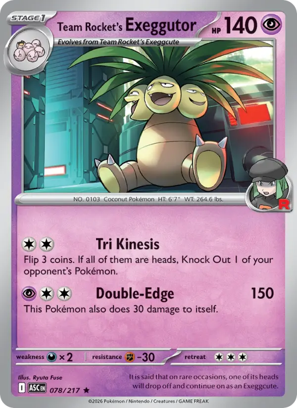 Team Rocket's Exeggutor, Pokémon card