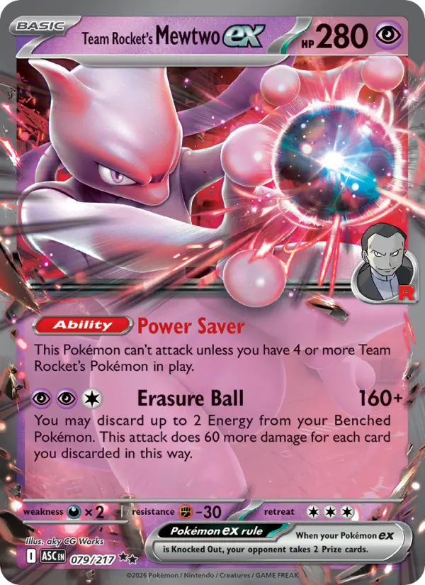 Team Rocket's Mewtwo ex, Pokémon card