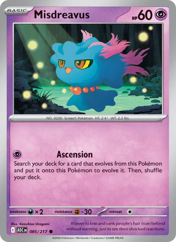 Misdreavus, Pokémon card
