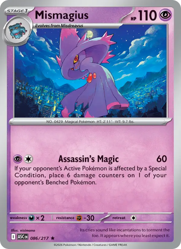 Mismagius, Pokémon card