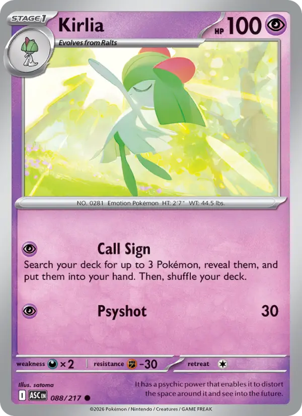 Kirlia, Pokémon card