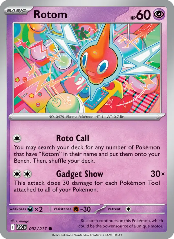 Rotom, Pokémon card